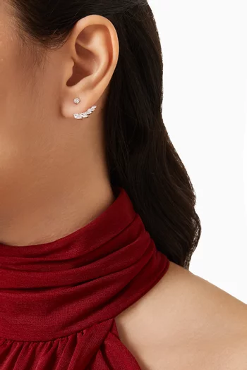 Marquise Diamond Angel Wing Slider Earrings in 18kt White Gold