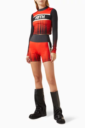 Lana Surge Logo Biker Shorts in Tech-stretch Spandex