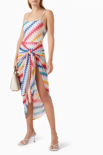 Micro Shaded Chevron Cover-up Skirt