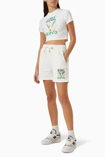 Le Jeu Embroidered Sweatshorts in Organic Cotton-jersey
