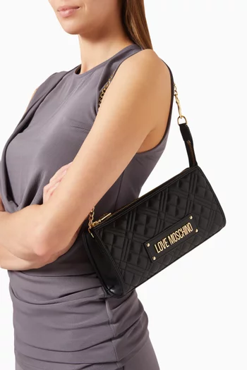 Quilted Small Shoulder Bag in Faux Leather