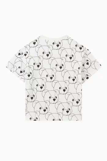 Allover Teddy Print in Cotton Jersey