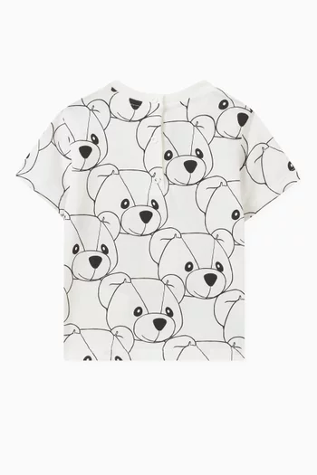 Allover Teddy Bear Print T-shirt in Cotton