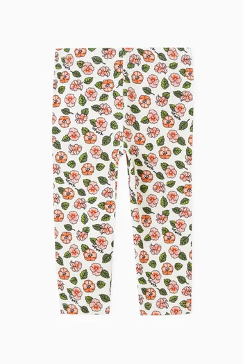 All-over Floral Print Leggings in  Cotton-blend