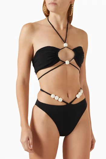 Pearl-embellished Bikini Briefs