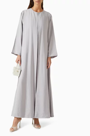 Round-neck Abaya in Cotton-chiffon