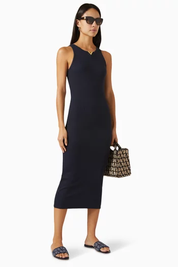 Valentino VLOGO Dress in Ribbed cotton-jersey