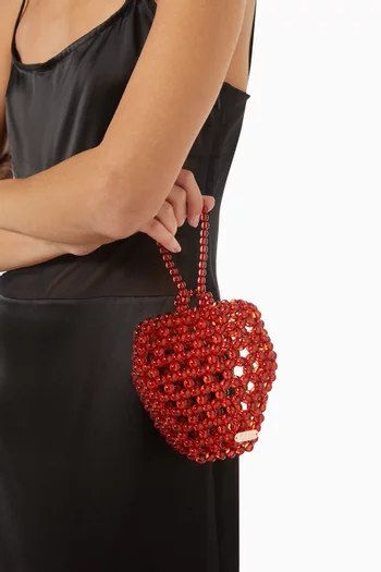 Strawberry Mini Bag in Acrylic Beads