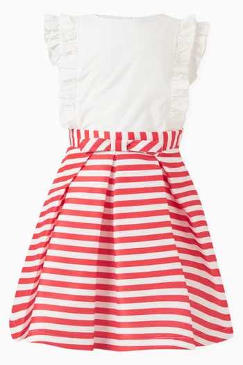 Striped Bow-detail Skirt