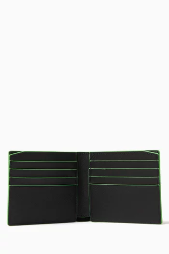 OW Logo Bi-Fold Wallet in Calf Leather