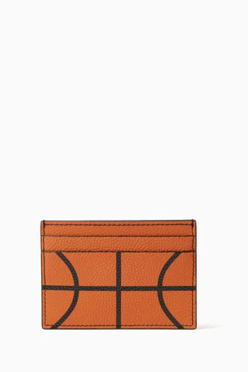 Basketball Simple Card Case in Calf Leather