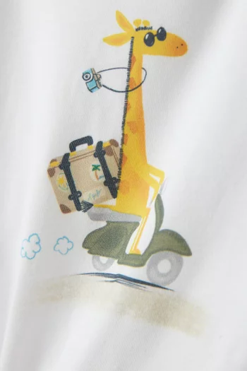 Giraffe Print T-shirt in Cotton