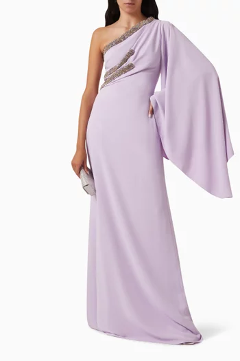Bead-embellished Gown in Crepe