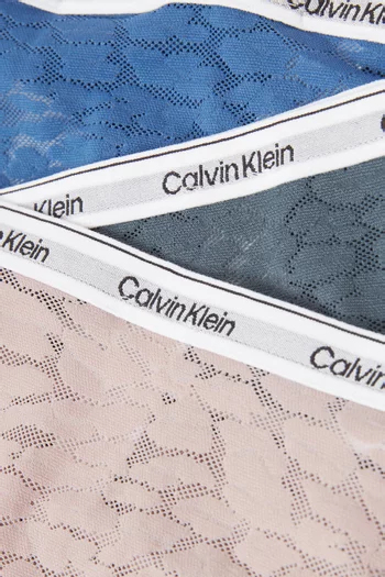 Modern Logo Bikini Briefs in Lace, Pack of 3