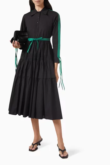 Neon Lines Belted Midi Dress