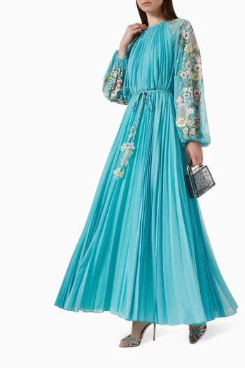 Ayana Embroidered Maxi Dress in Chiffon