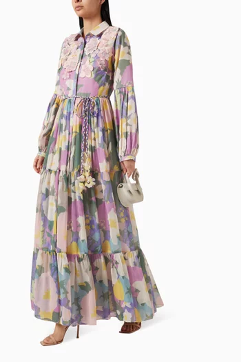 Gardenia-C Printed Dress in Chiffon