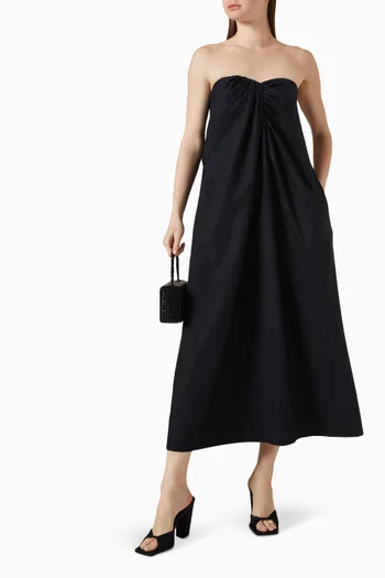 فستان اليس متوسط الطول قطن بوبلين عضوي