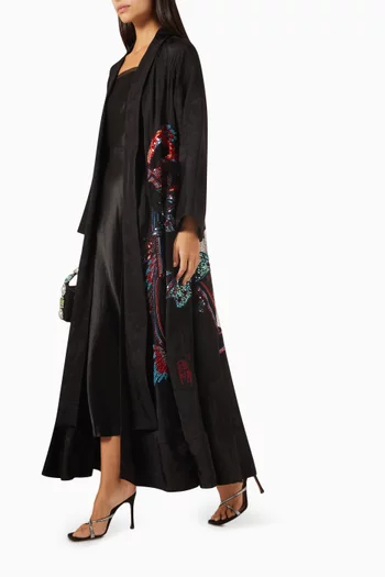 Embroidered Sequin-embellished Abaya