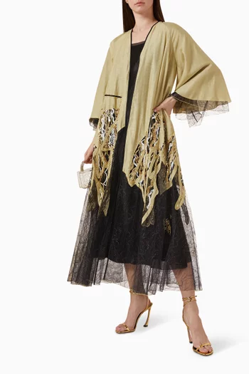 Sequin-embellished Lace Abaya