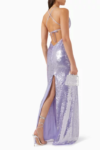 Sequinned Cut-out Dress