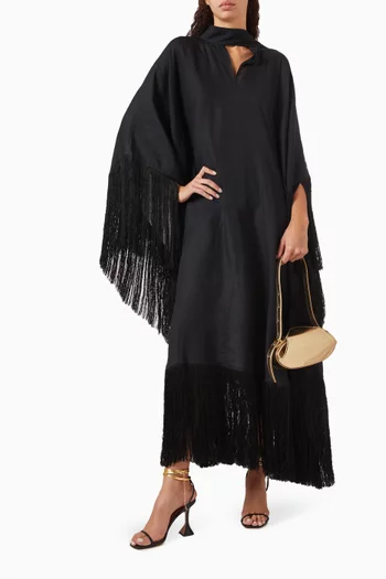 Iguazu Fringe Kaftan in Linen