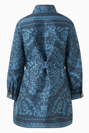 Barocco Shirt Dress in Silk Twill