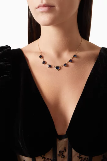 Sapphire & Diamond Necklace in 18kt Gold