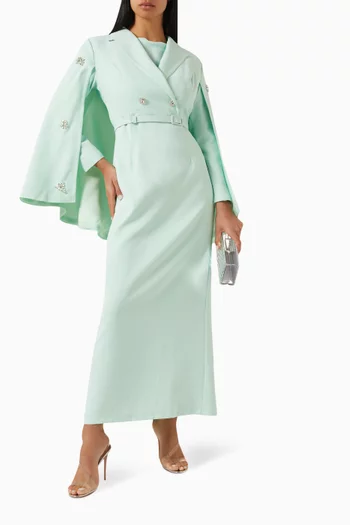 Dehelia Cape-overlay Maxi Dress