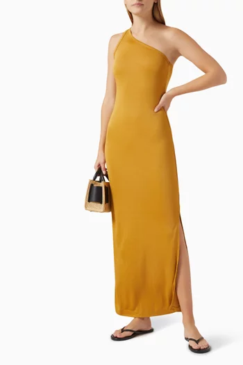 One-shoulder Maxi Dress in Lyocell