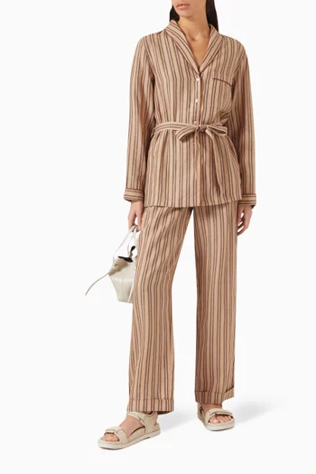 x GI Striped Pyjama-style Set in Linen