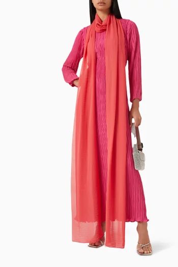 Shaula Pleated Dress with Shawl