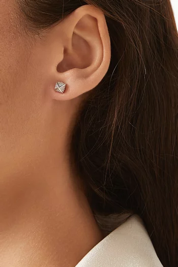 Small Korlove Diamond Earrings in 18kt White Gold