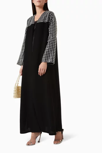 Embellished Abaya in Textured Fabric