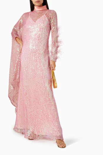 Clarita Kaftan-style Dress in Embellished-mesh