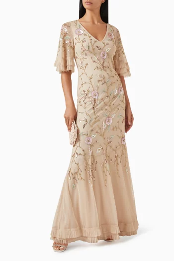 Squin-embellished Dress in Net