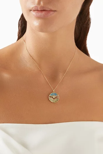 Love Summer Pendant Diamond Necklace in 18kt Yellow Gold