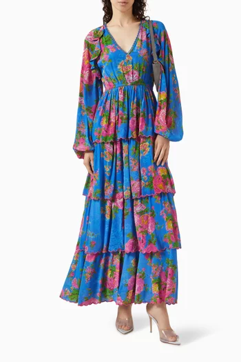 Aara Floral Ruffled Maxi Dress