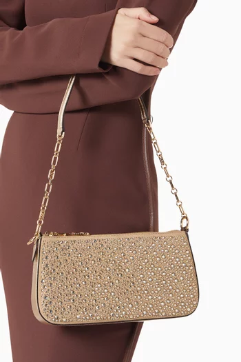 Medium Empire Pochette Bag in Embellished Suede