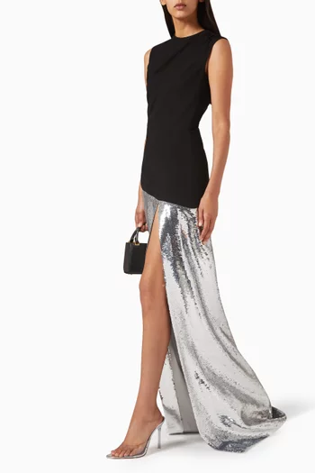 Sequin Skirt Maxi Dress