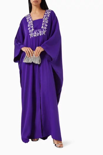 Embroidered Kaftan in Crepe