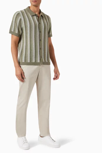 Crochet Stripe Shirt in Cotton