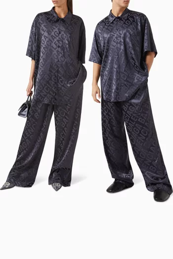 Unisex All-over Logo Pyjama Pants in Jacquard