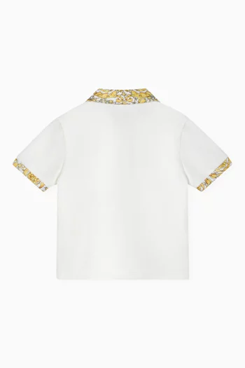 Barocco-print Polo Shirt in Cotton