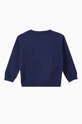 Fire-print Crewneck Sweatshirt in Cotton-blend Fleece