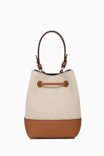 Lana Osette Crossbody Bucket Bag in Canvas & Leather