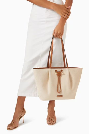 Osette Shopper in Canvas & Leather
