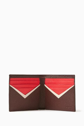 Flag Bifold Wallet in Pebbled Leather