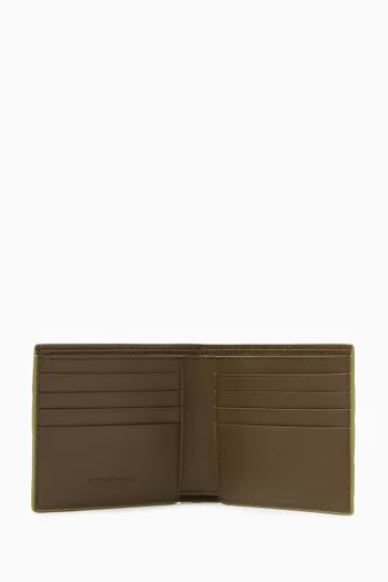 Bi-fold Wallet in Intrecciato Leather