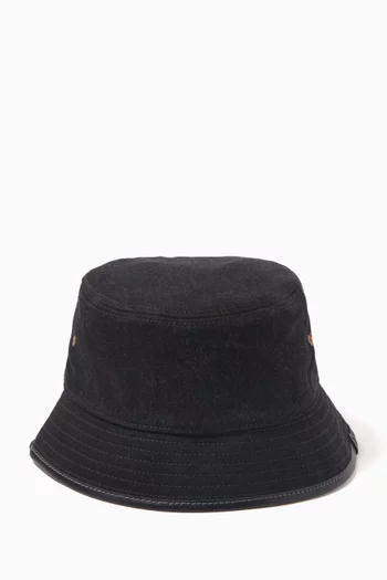 Logo-embroidered Bucket Hat in Denim